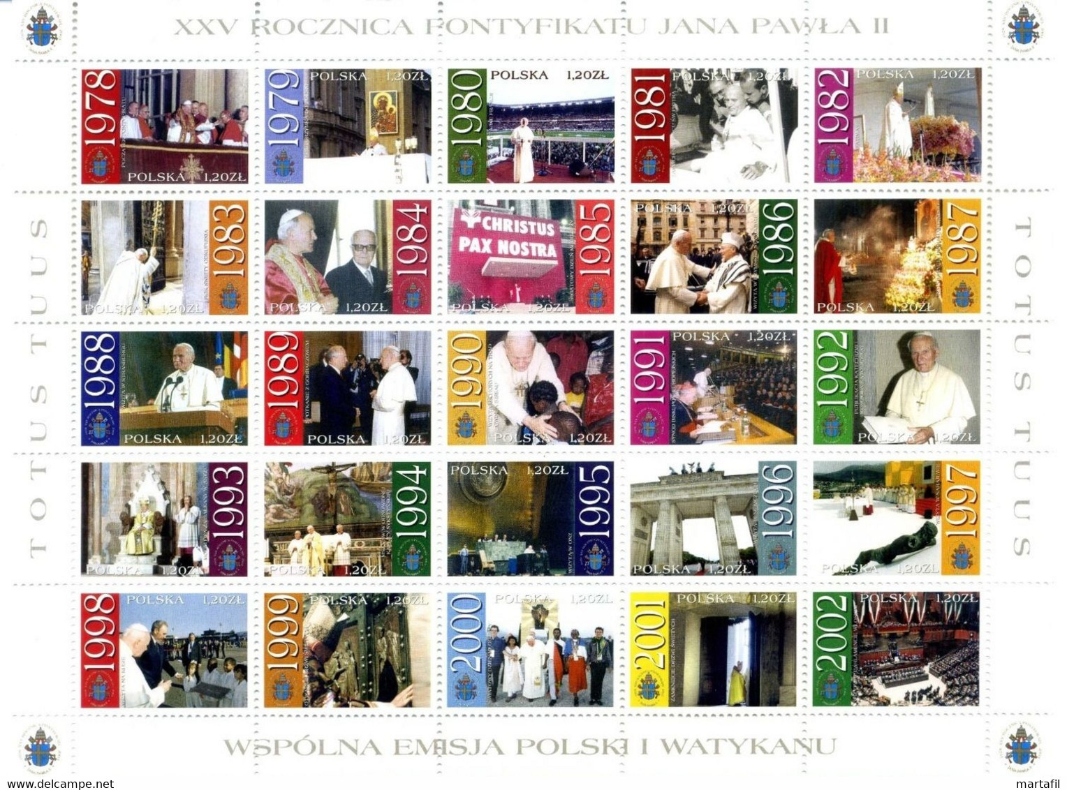 2003 POLONIA SET MNH ** 3770/3794 Giovanni Paolo II - Papi