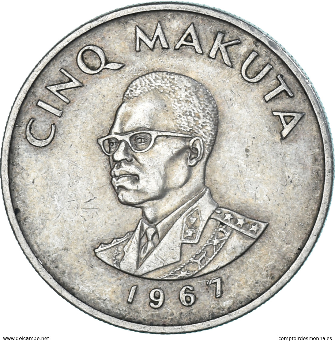 Monnaie, Congo, 5 Makuta, 1967 - Congo (Rép. Démocratique, 1964-70)