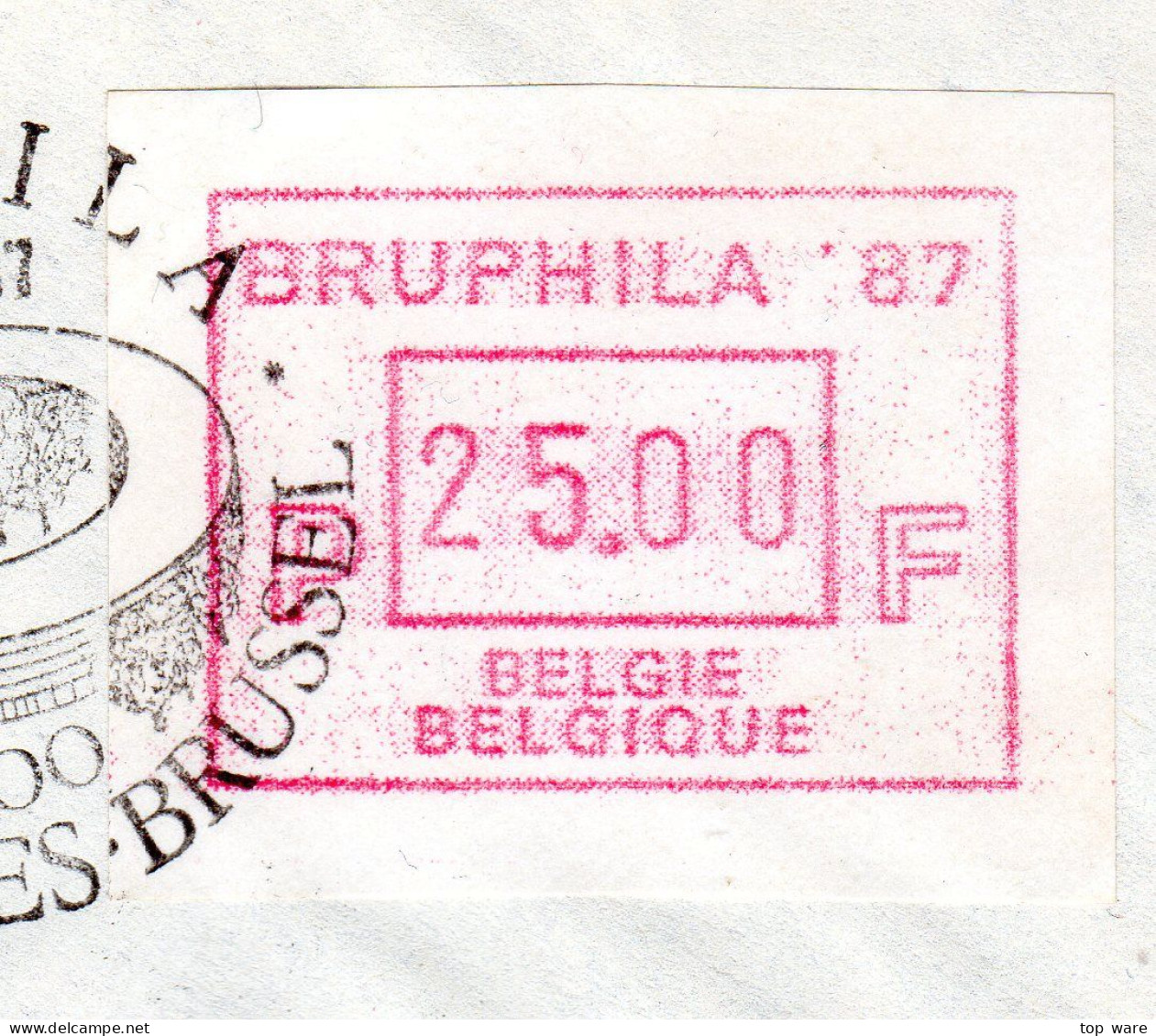 Belgien Belgique Belgie ATM 6.2 C BRUPHILA FDC 25F Poste Restante 9.5.87 To Portugal 25$0 Funchal 29.5.87 / Frama - Briefe U. Dokumente