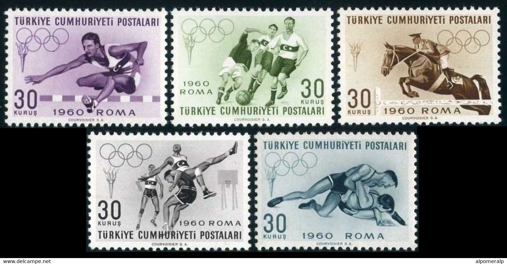 Turkey 1960 Mi 1769-1773 MNH Olympic Games - Rome - Unused Stamps