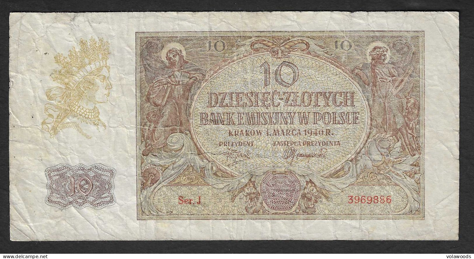 Polonia - Banconota Circolata Da 10 Zloty "Occupazione Nazista"  P-94a.1 - 1940 #17 - Pologne