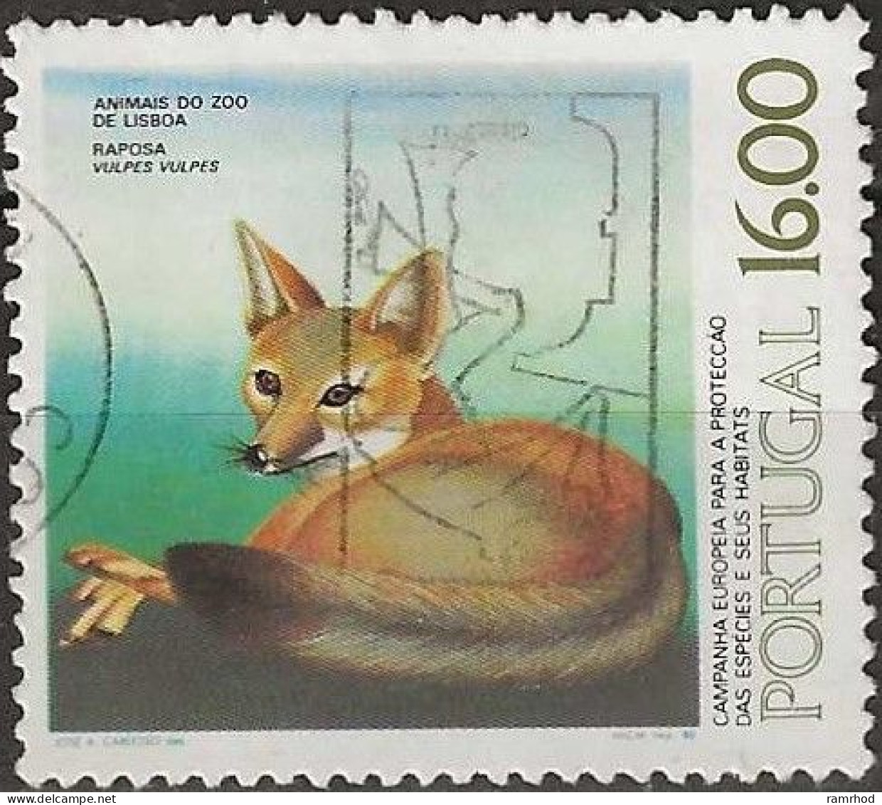 PORTUGAL 1980 Protection Of Species. Animals In Lisbon Zoo - 16e. - Red Fox FU - Usado