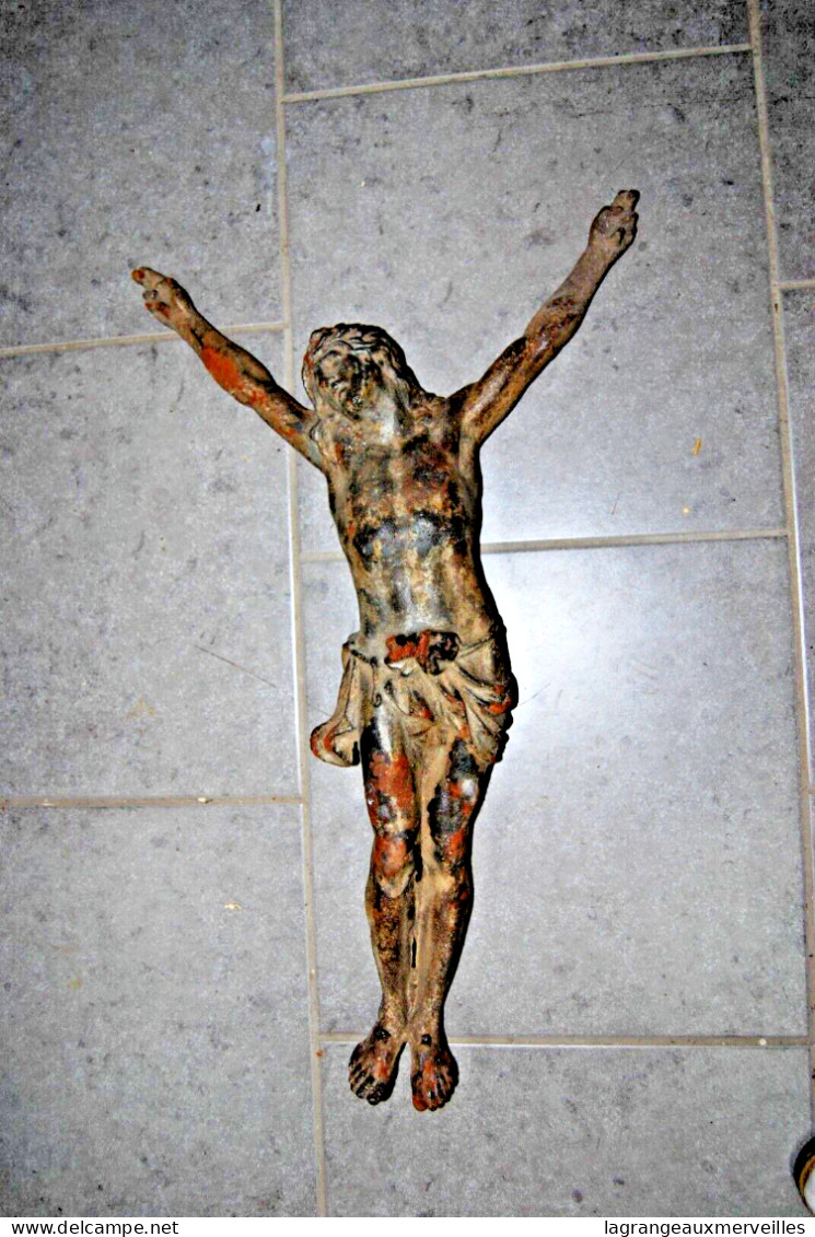 E2 Objet Religieux - Christ Sur La Croix - Church - Pièce Exceptionnel Crucifix - Très Lourd - Arte Religioso