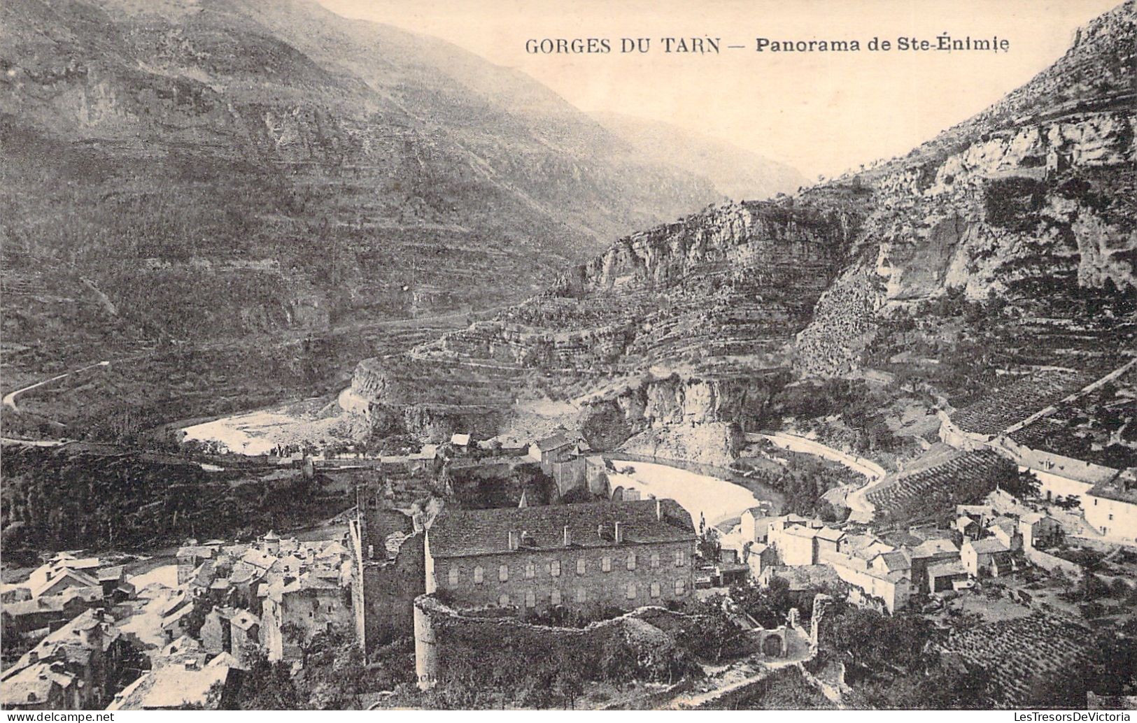 FRANCE - Panorama De Sainte / Ste Enimie - Gorges Du Tarn - Lozere - Carte Postale Ancienne - Andere & Zonder Classificatie