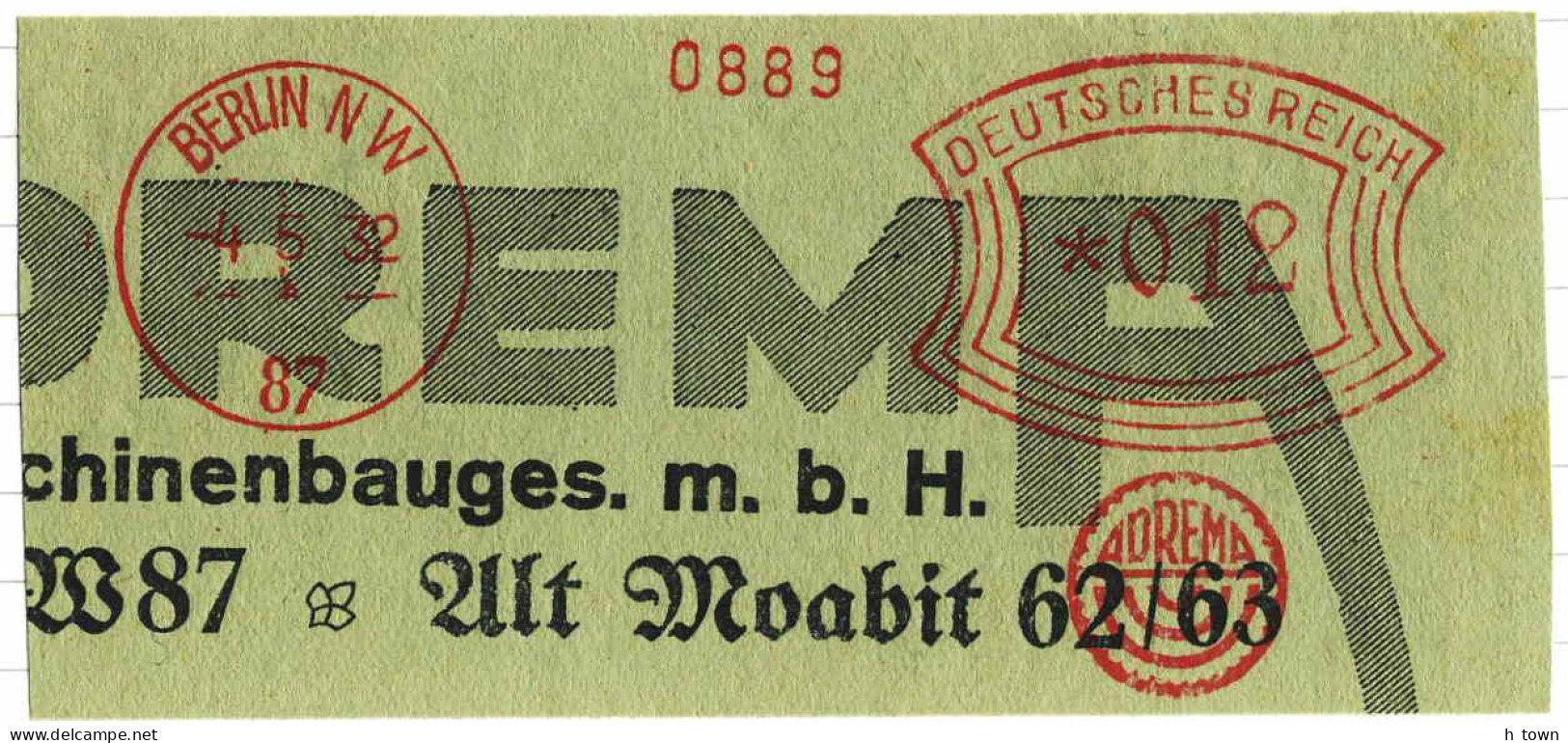 225  Addressing Machines Adrema: 1932 Meter Stamp From Berlin, Germany. Jewish Company Goldschmidt Aryanization - Poste