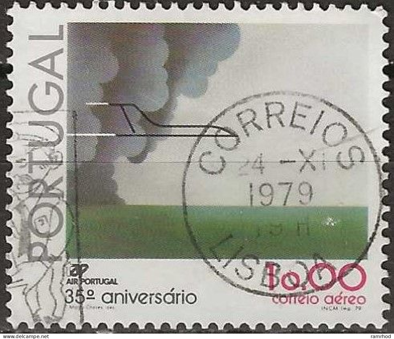 PORTUGAL 1979 35th Anniversary Of TAP National Airline - 16e. Aircraft Flying Through Storm Cloud FU - Gebraucht