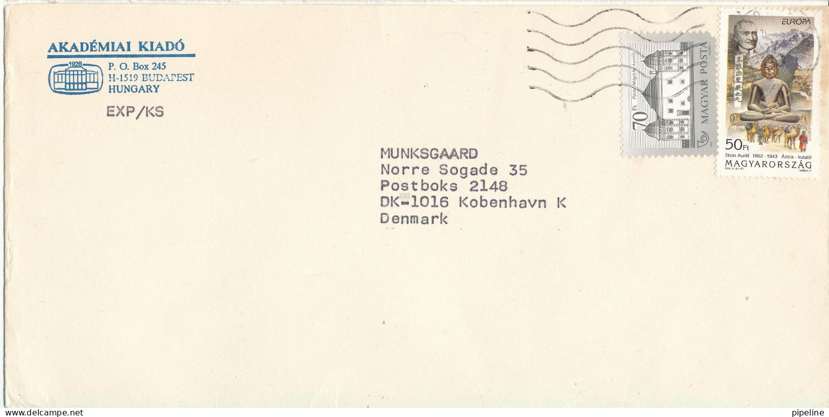Hungary Cover Sent To Denmark 1995 EUROPA CEPT 1994 Stamp - Cartas & Documentos