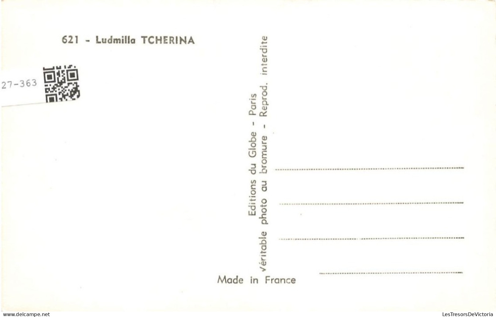 CELEBRITE - Ludmila Tcherina - Danseuse Française - Carte Postale - Mujeres Famosas