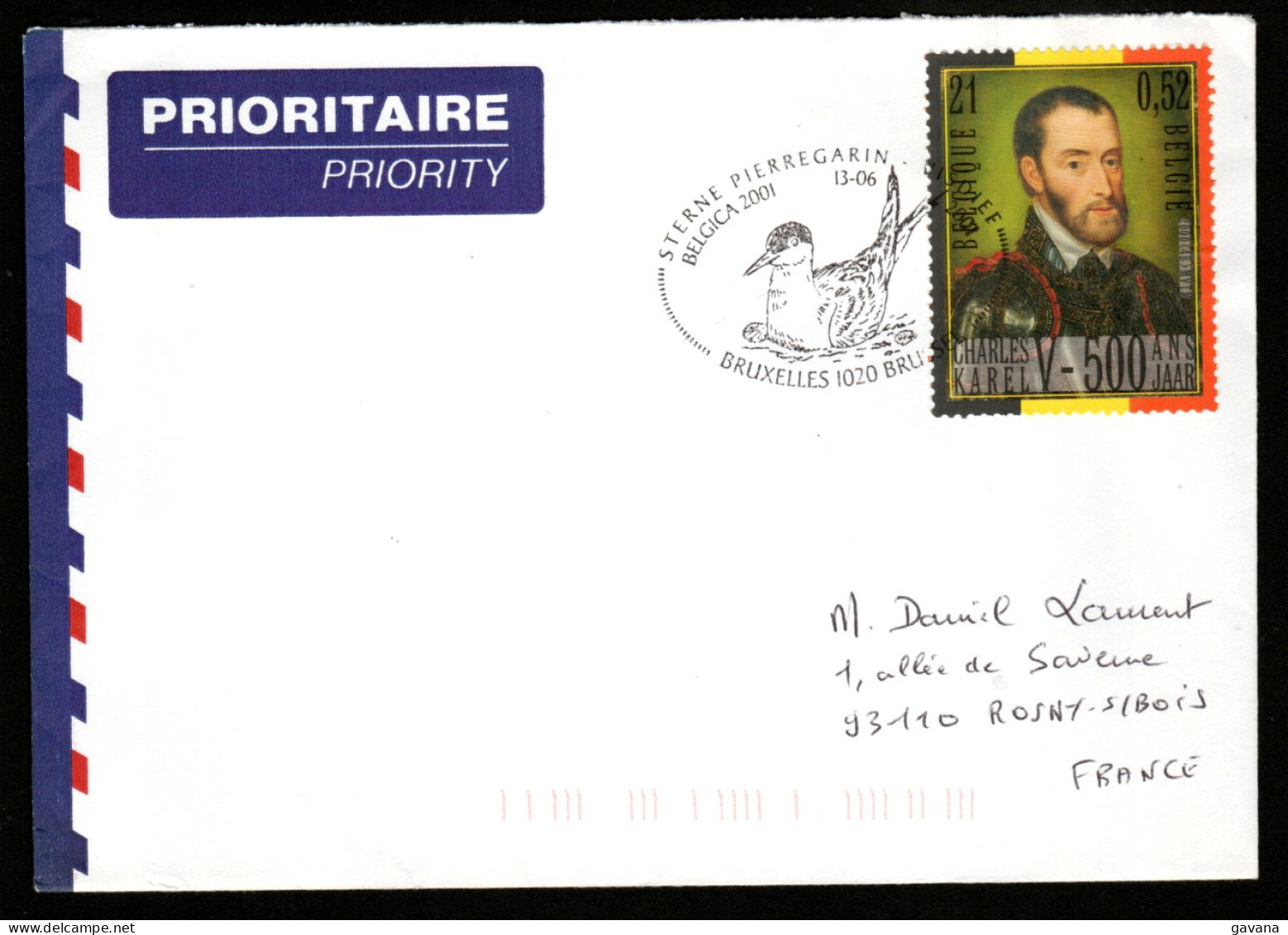 BELGIQUE - Lettre De Bruxelles Pour La France 2001 - Cartas & Documentos