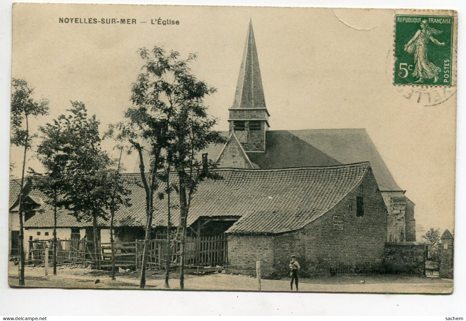 80 NOYELLES Sur MER Maisons Quartier Eglise  écrite Timbrée Vers 1910   D18  2019  - Noyelles-sur-Mer