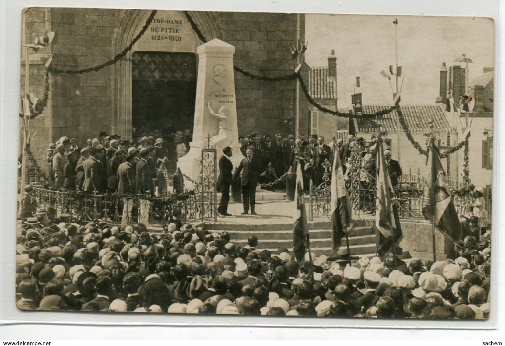 44 LEGE Rare CARTE PHOTO Inauguration Monument Aux Morts 1922 La Chapelle De Charette   D19 2019  - Legé