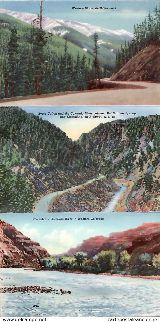 23973 / ⭐ Rare 18 Select Views HIGHWAY U.S 40 Great Transcontinental Route AMERICA 1948 Original cpmolete Set in CoverUS
