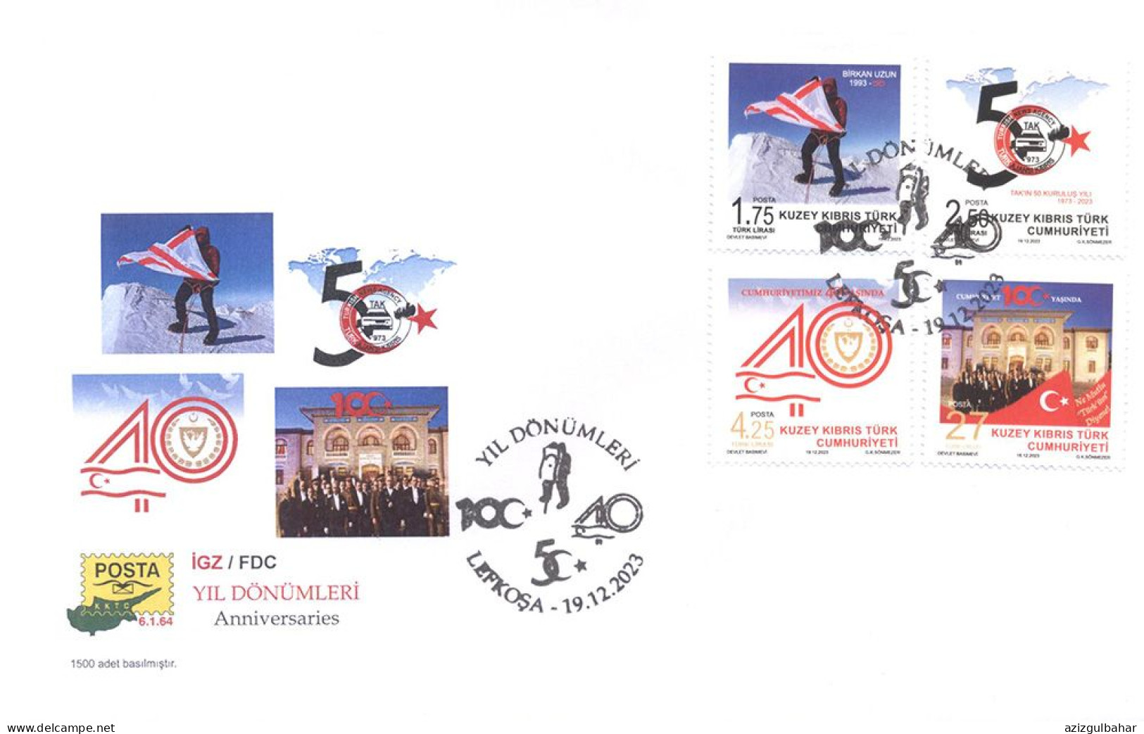 2023 - ANNIVERSARIES - FLAGS - FDC - Briefe