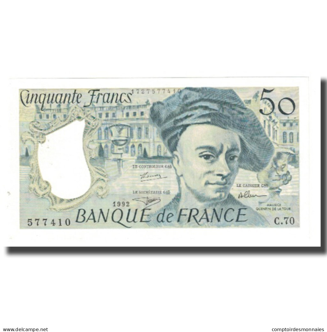 France, 50 Francs, Quentin De La Tour, 1992, STROHL TRONCHE DENTAUD, SPL - 50 F 1976-1992 ''Quentin De La Tour''