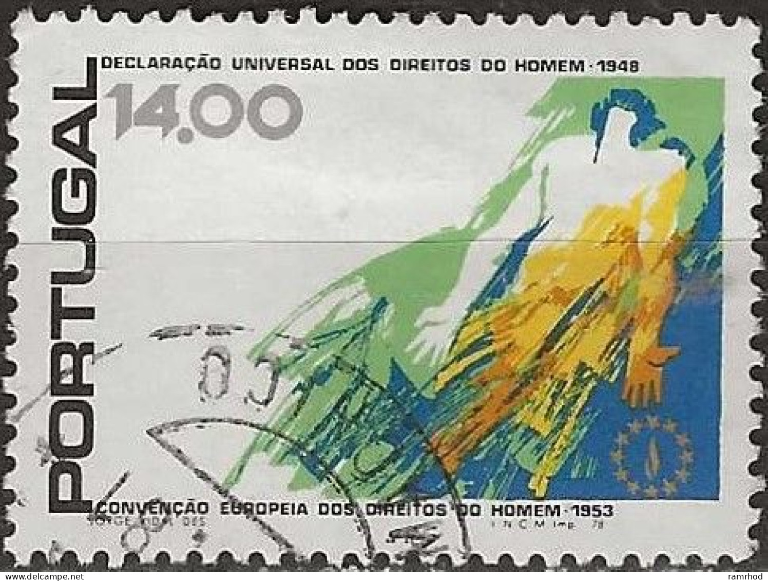 PORTUGAL 1978 30th Anniversary Of Declaration Of Human Rights - 14e Symbolic Figure FU - Gebraucht