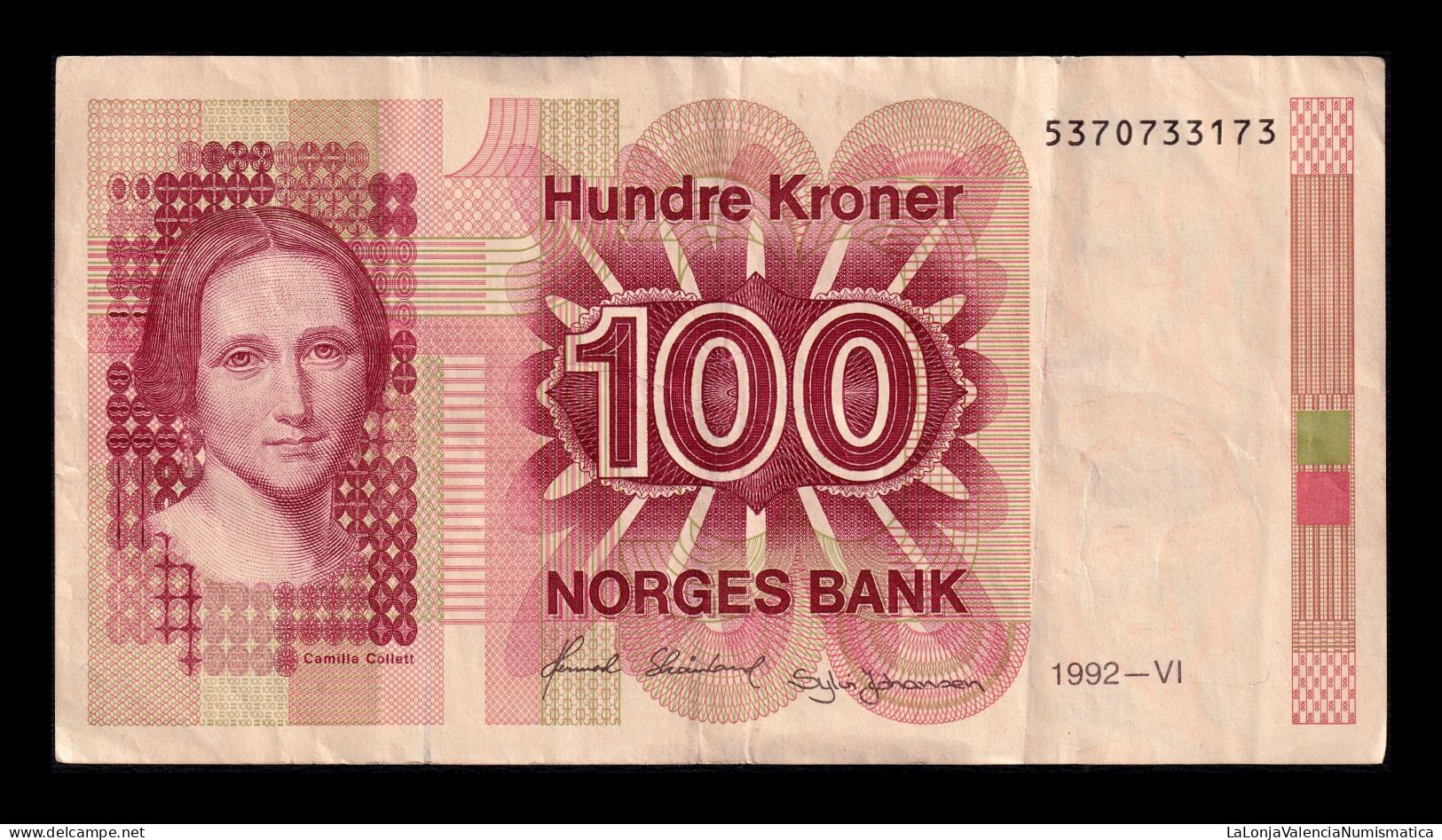 Noruega Norway 100 Kroner 1992 Pick 43d Mbc/Ebc Vf/Xf - Noorwegen
