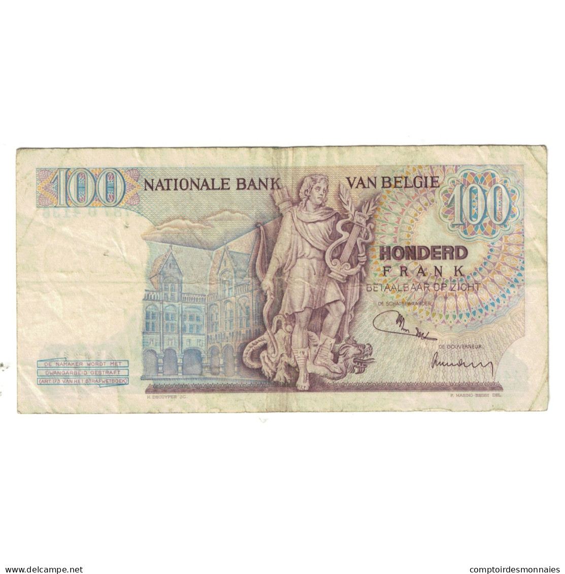 Billet, Belgique, 100 Francs, 1972, 1972-03-06, KM:134a, TB - 100 Francs