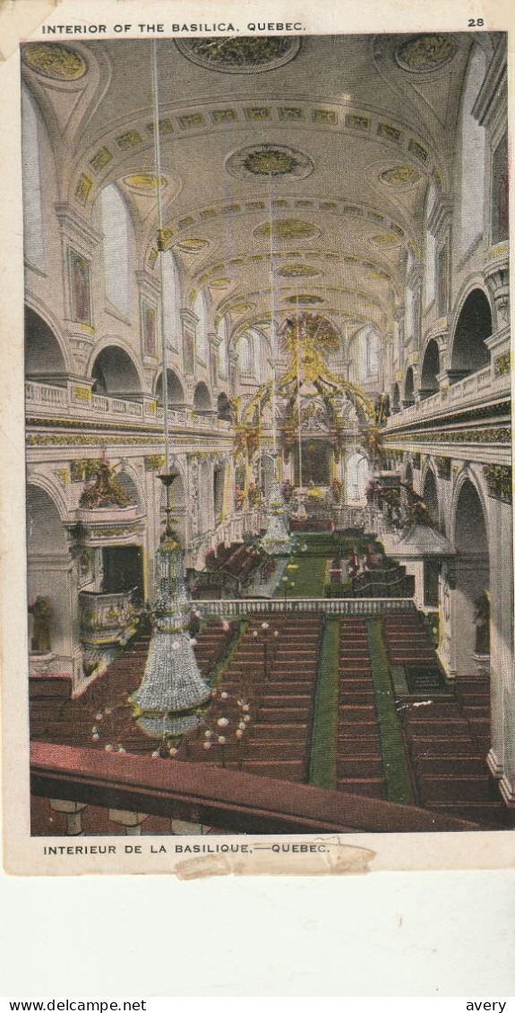 Interieur De La Basilique, - Quebec Interior Of The Basilica - Québec - La Cité