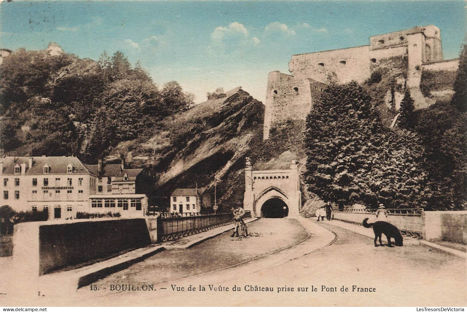 BELGIQUE - Bouillon - Vue De La Voûte Du Château Prise Sur Le Pont De France - Colorisé - Carte Postale Ancienne - Bouillon