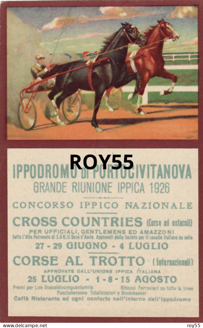Marche Macerata Portocivitanova Frazione Di Civitanova Marche Ippodromo Con Pubblicita Riunione Ippica 1926 (f.piccolo) - Hípica