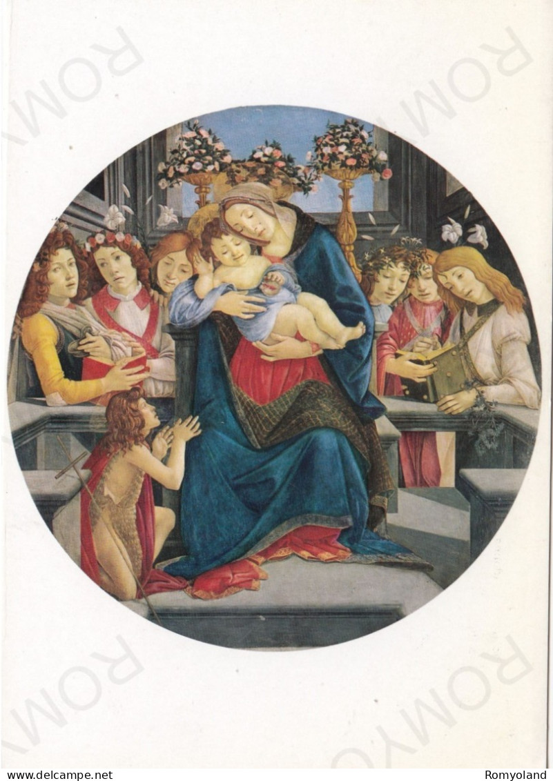 CARTOLINA  ROMA,LAZIO-GALLERIA BORGHESE-SANDRO BOTTICELLI-MADONNA COL BAMBINO,S.GIOVANNINO E ANGELI-NON VIAGGIATA - Mostre, Esposizioni