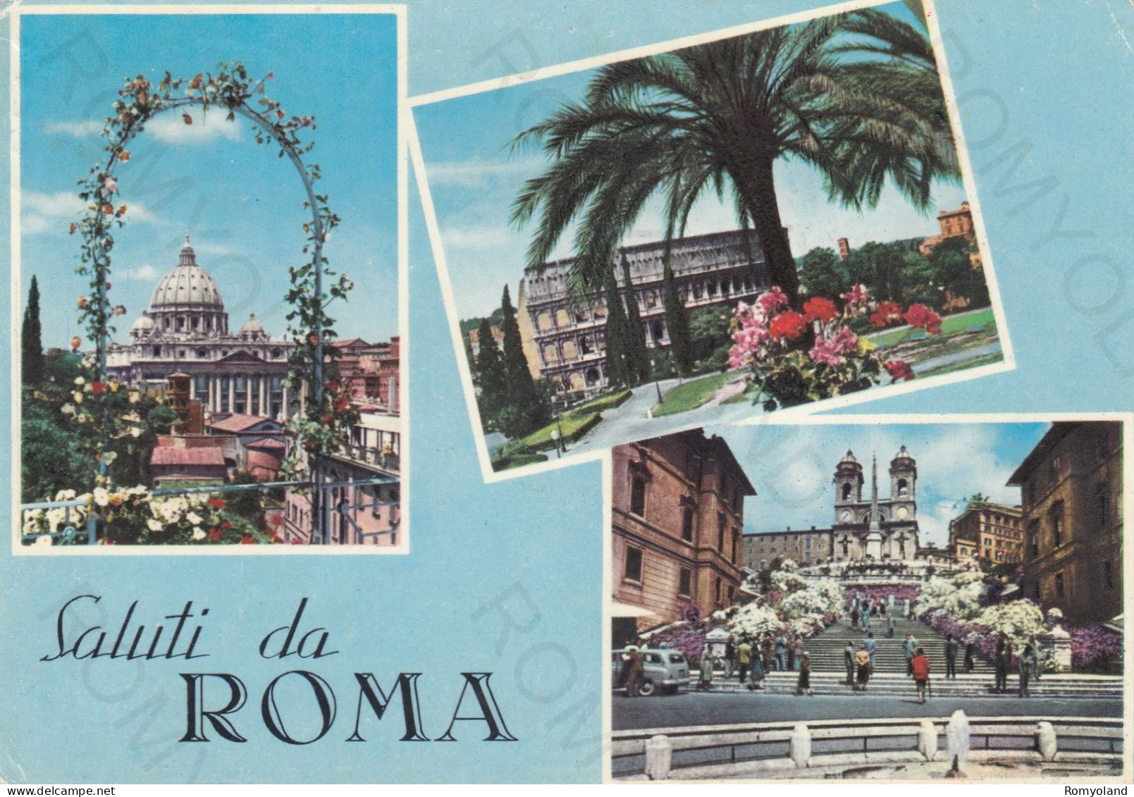 CARTOLINA  ROMA,LAZIO-SALUTI DA ROMA-STORIA,MEMORIA,CULTURA,RELIGIONE,IMPERO ROMANO,BELLA ITALIA,VIAGGIATA 1970 - Exposiciones