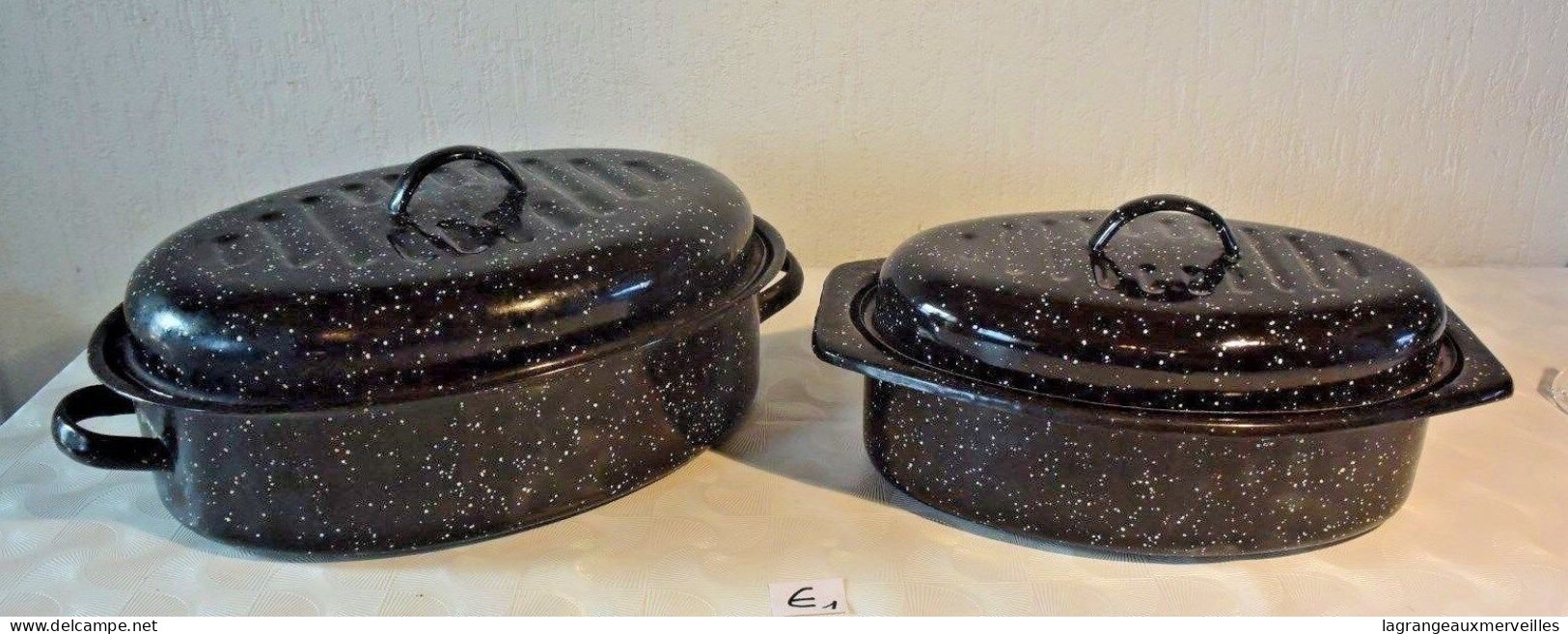 E1 2 Casseroles Cassolettes En émaillé Noir - Portate