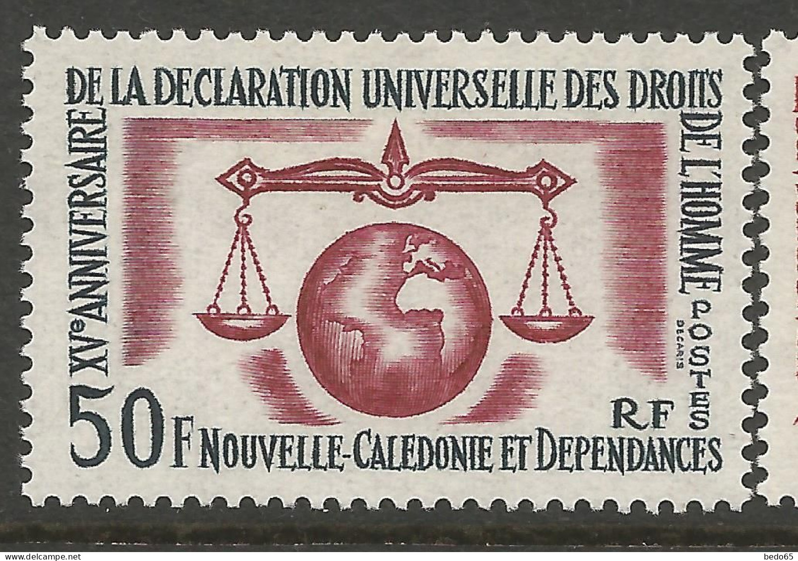 NOUVELLE-CALEDONIE N° 313 NEUF* TRACE DE CHARNIERE / Hinge / MH - Neufs