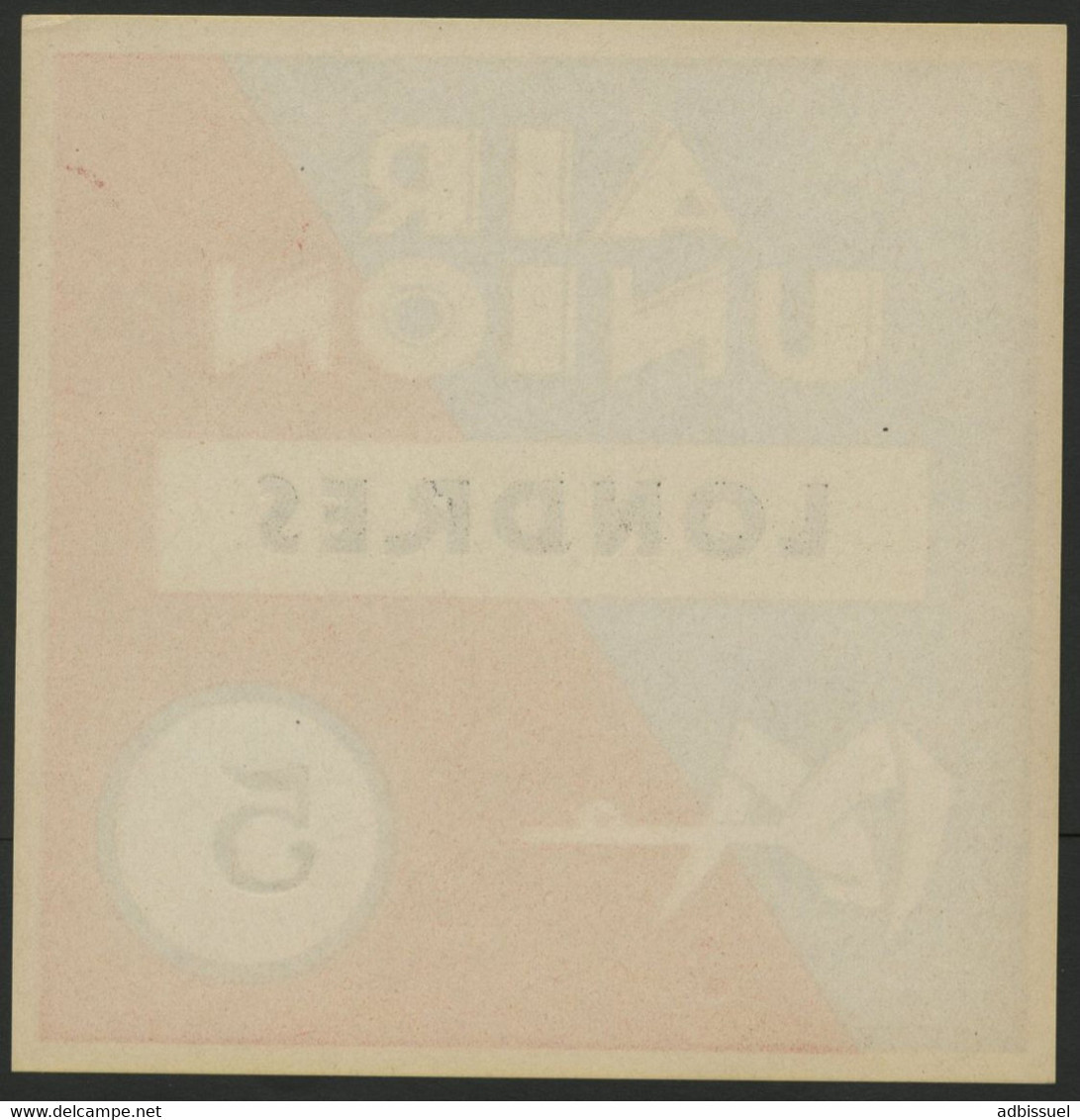 1923 - 1933 AVIATION AIR UNION (Deviendra Air France En 1933) Etiquette Bagage (Luggage Label) - Andere & Zonder Classificatie