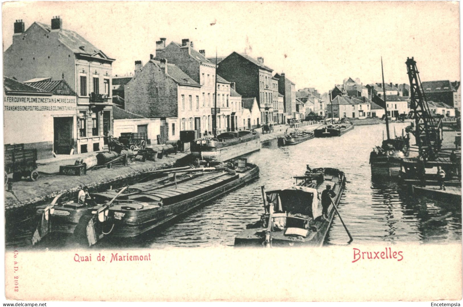 CPA  Carte Postale Belgique Bruxelles Quai De Mariemont  Début 1900  VM74817ok - Transport (sea) - Harbour