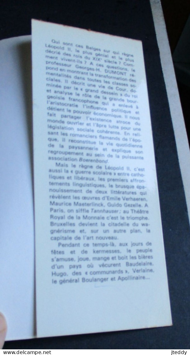 1974    LA  VIE QUOTIDIENNE en BELGIQUE  sous le Régne de LéOPLD  II  ( 1865--1909  )