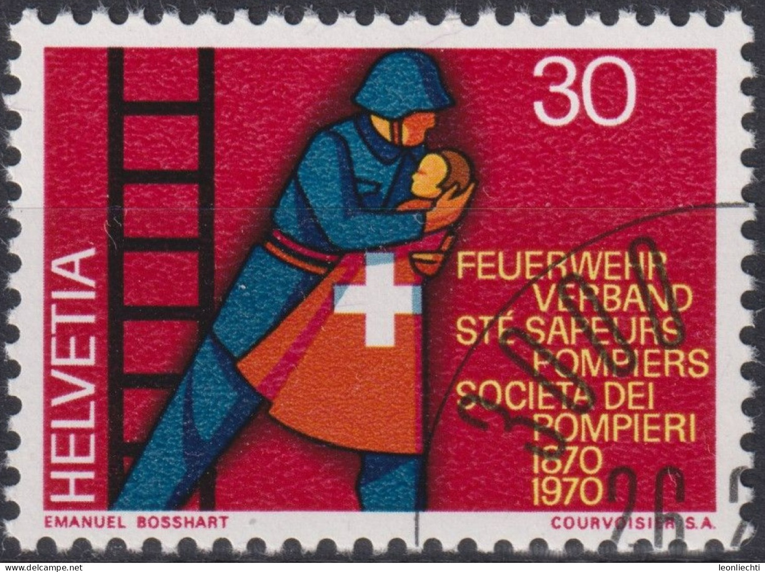 1970 Schweiz ° Zum: CH 477, Mi: CH 919, Feuerwehr-Verband - Sapeurs-Pompiers