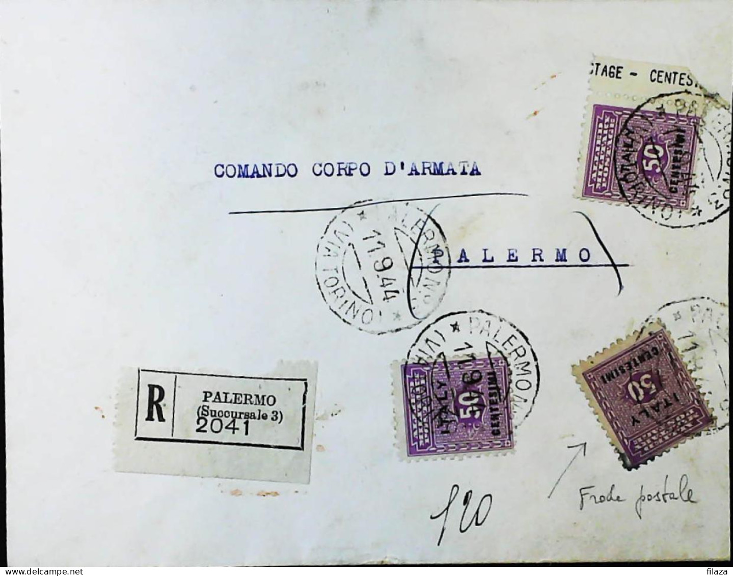 ITALIA - OCCUPAZIONI- AMGOT SICILIA 1941 Lettera - S6008 - Anglo-Amerik. Bez.: Sicilë