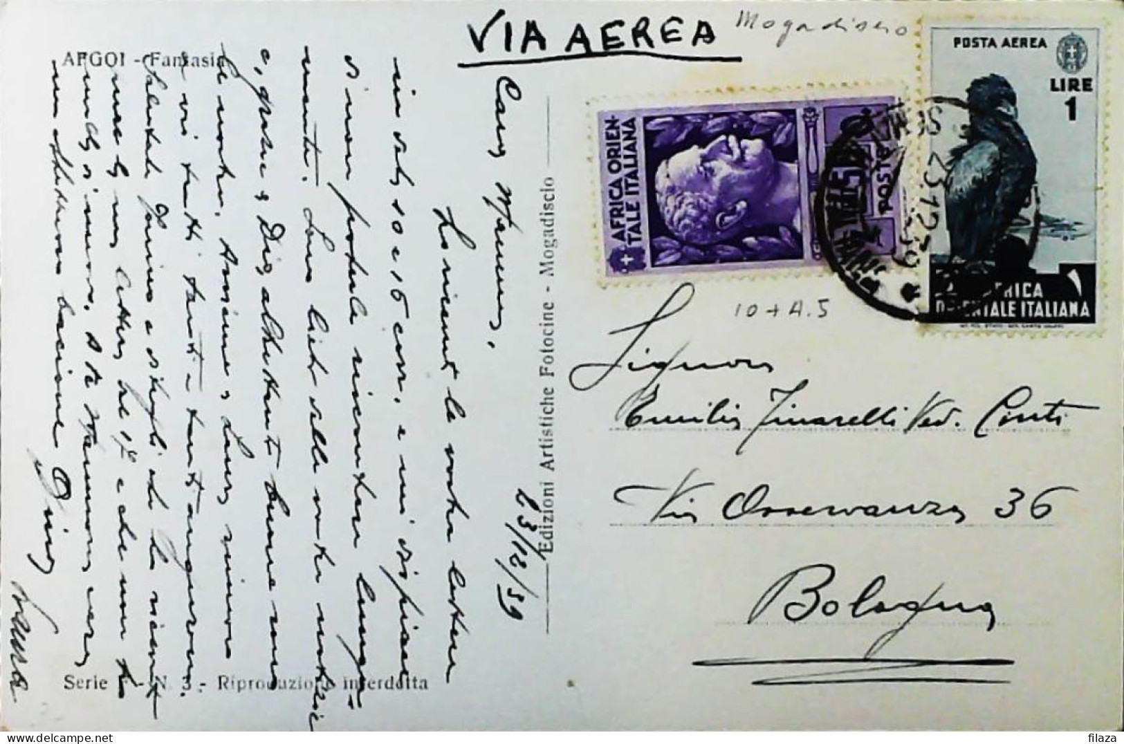 ITALIA - COLONIE - AOI - Cartolina Via Aerea 1940- S6038 - Italian Eastern Africa