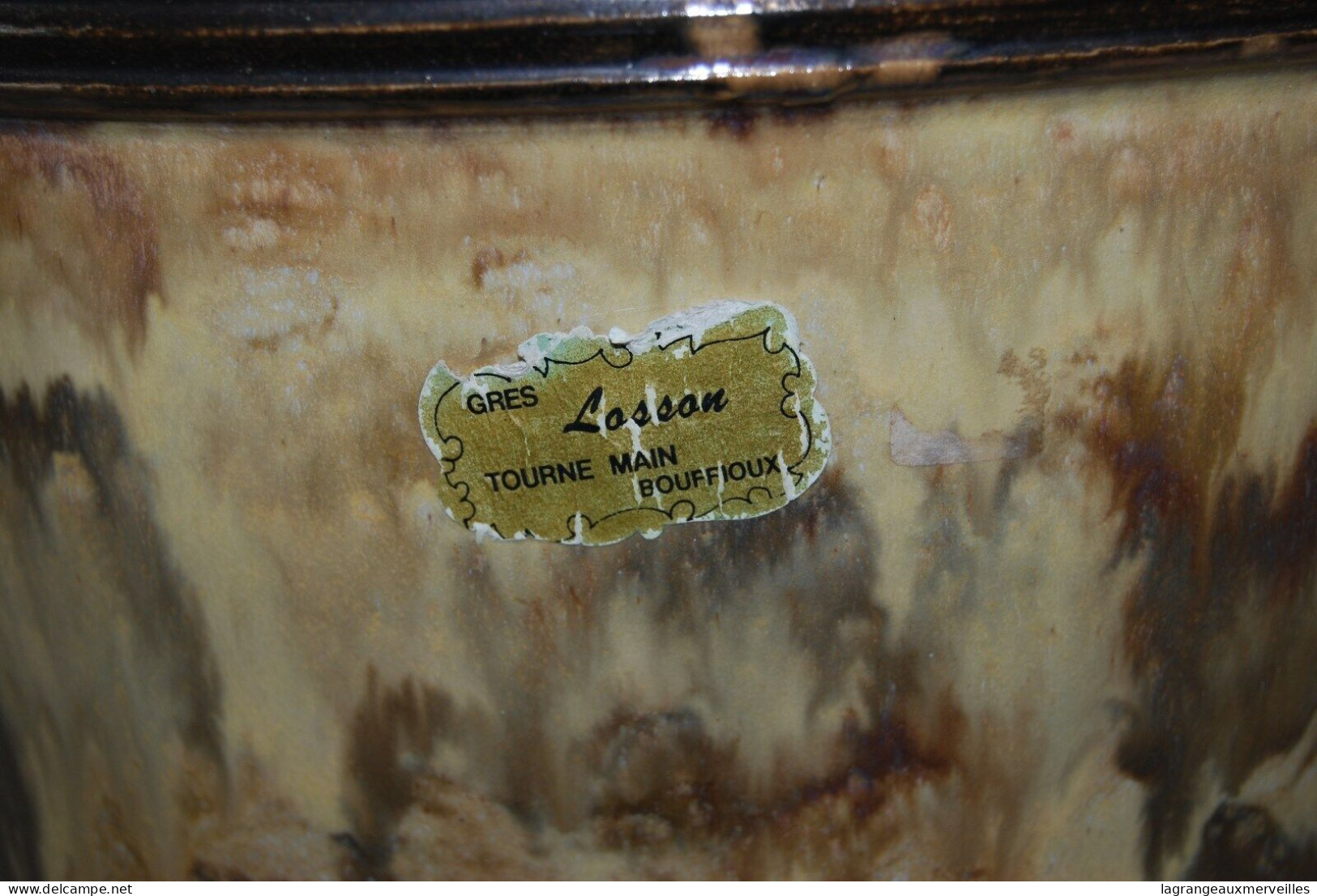 E1 Ancien cache pot - grés - signé Losson - Bouffioulx