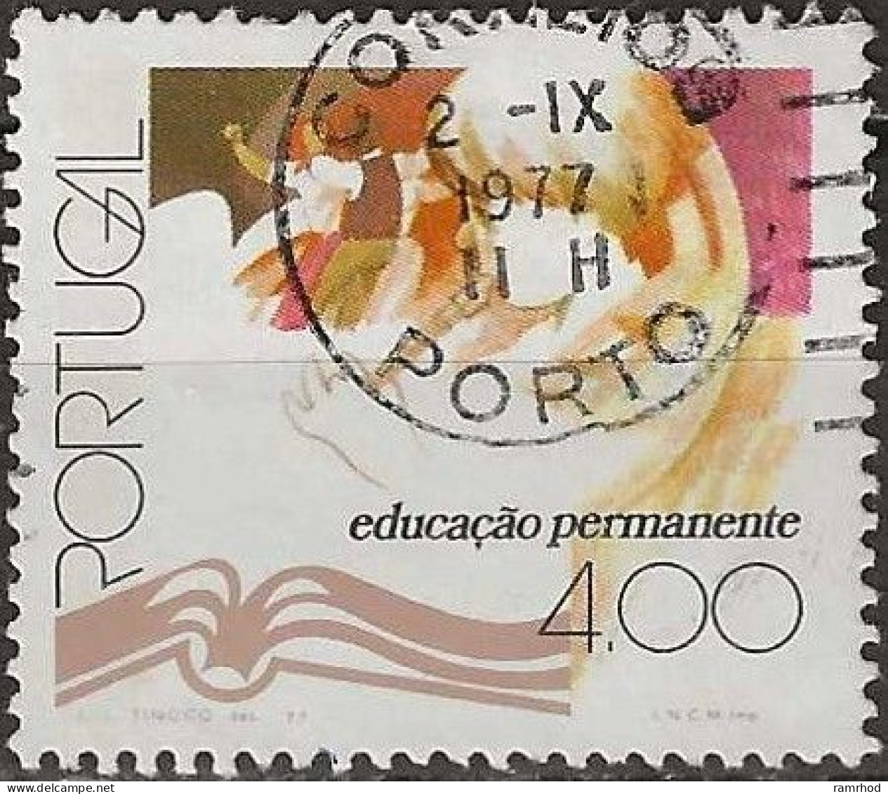 PORTUGAL 1977 Permanent Education - 4e. - Flautist And Dancers FU - Usado