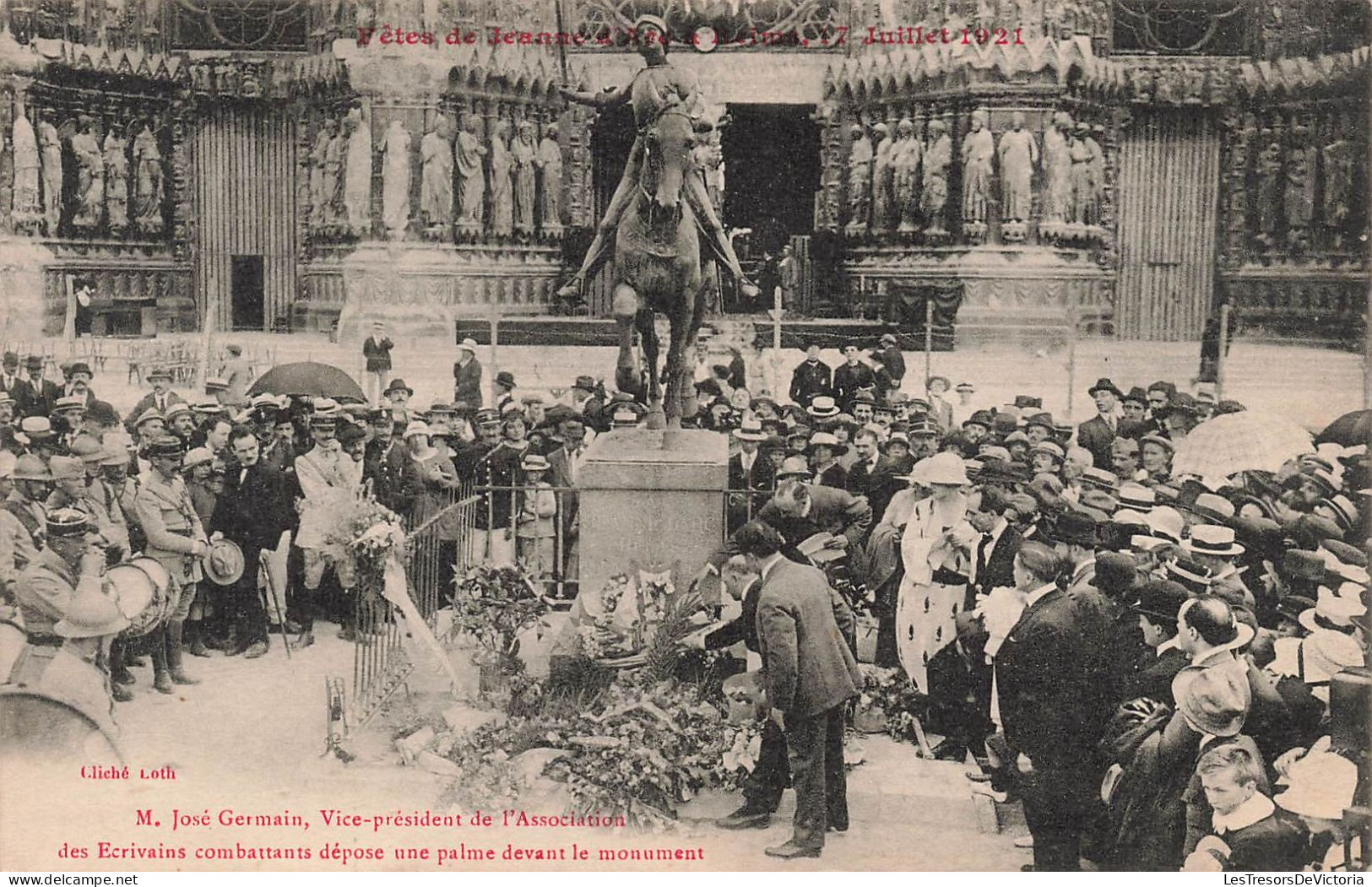 EVENEMENTS - Fêtes De Jeanne D'Arc - M José Germain...dépose Une Palme Sur Le Monument - Animé - Carte Postale Ancienne - Autres & Non Classés