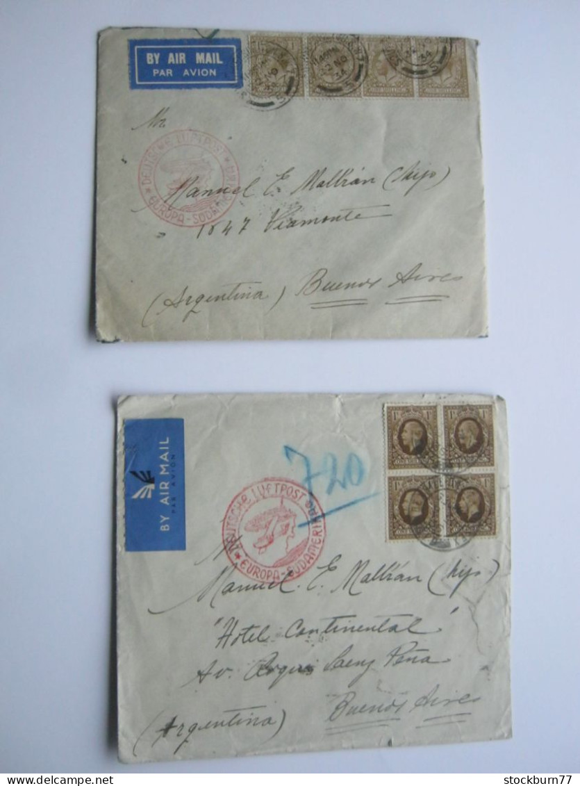 1934/36 , Flugpost - Zeppelin , 2 Briefe Nach Argentinia - Covers & Documents