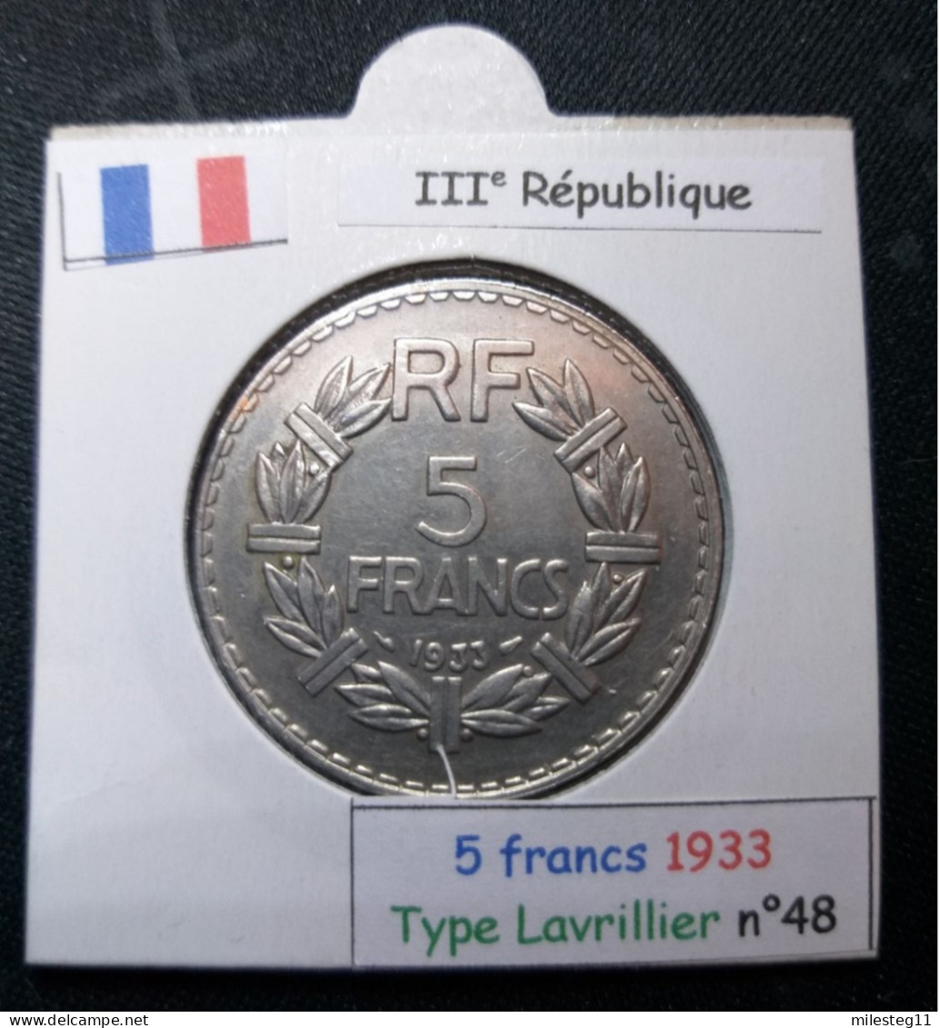 France 1933 5 Francs Type Lavrillier (réf Gadoury N°760) - 5 Francs