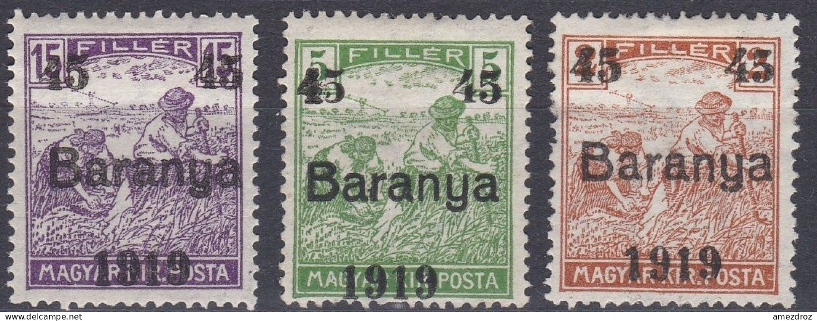 Hongrie Baranya 1919 N° 39-41 Moissonneurs    (J30) - Baranya