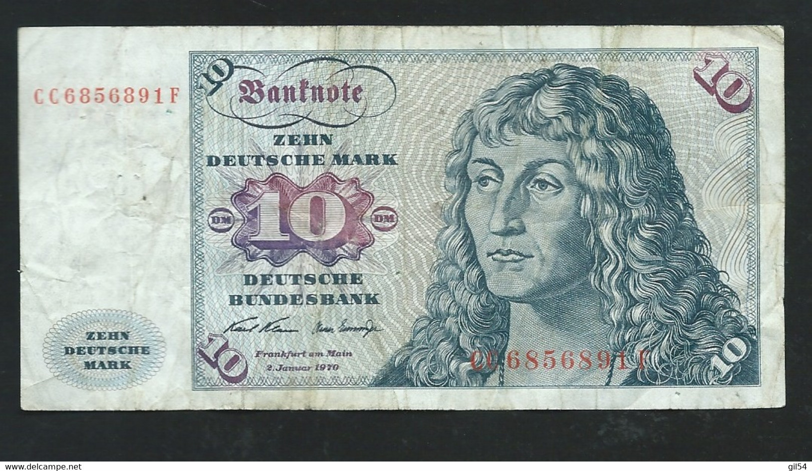 Billet, République Fédérale Allemande, 10 Deutsche Mark, 1970 ---  CC6856891F  Circuler  Laura 5908 - 10 DM