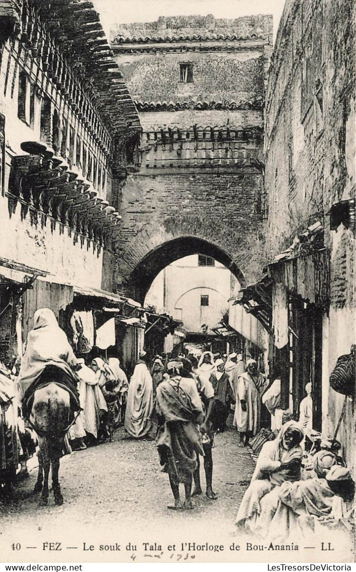 MAROC - Fez - Le Souk Du Tala Et L'Horloge De Bou Amania - LL - Animé - Carte Postale Ancienne - Fez