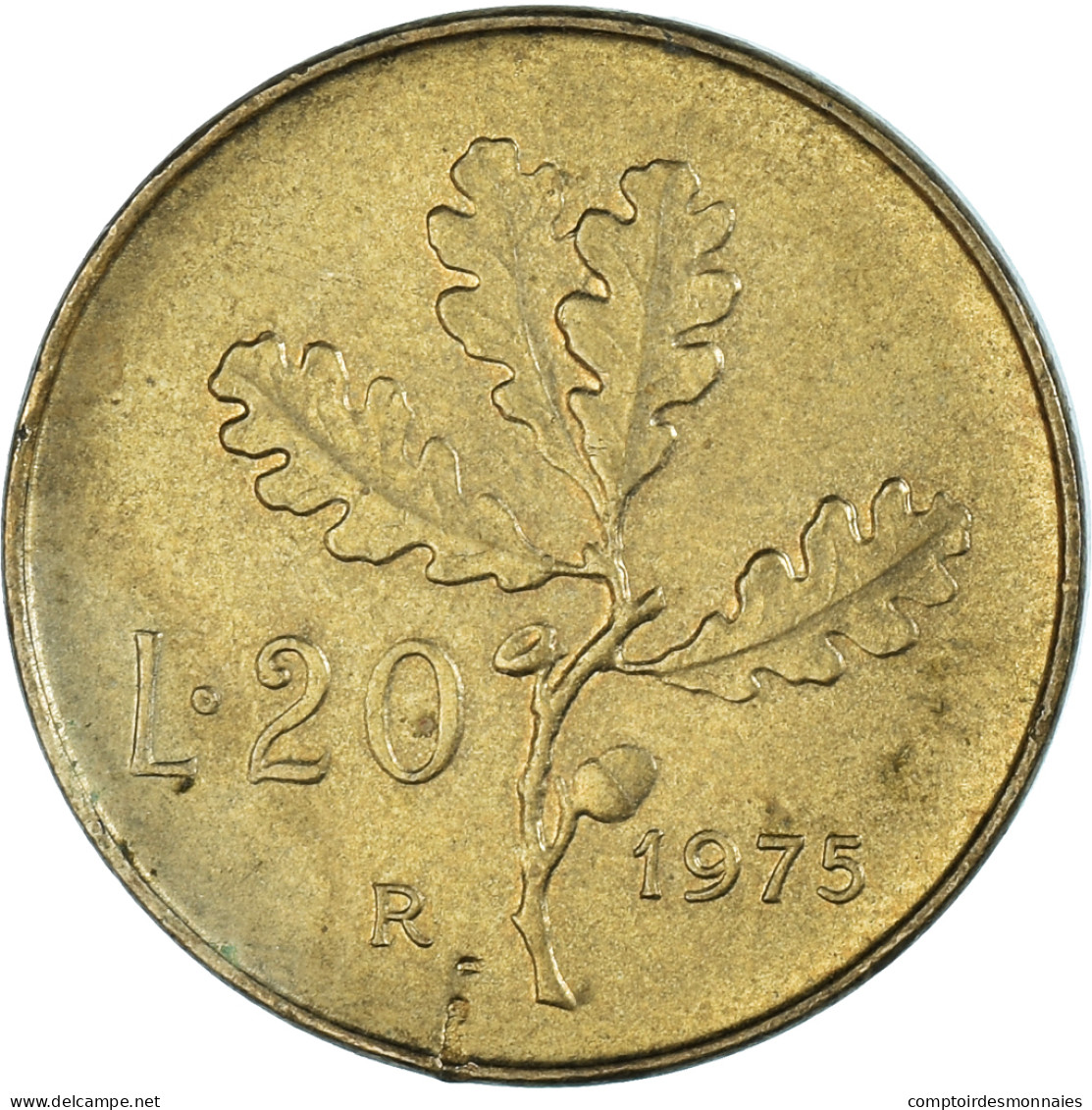 Monnaie, Italie, 20 Lire, 1975 - 20 Liras