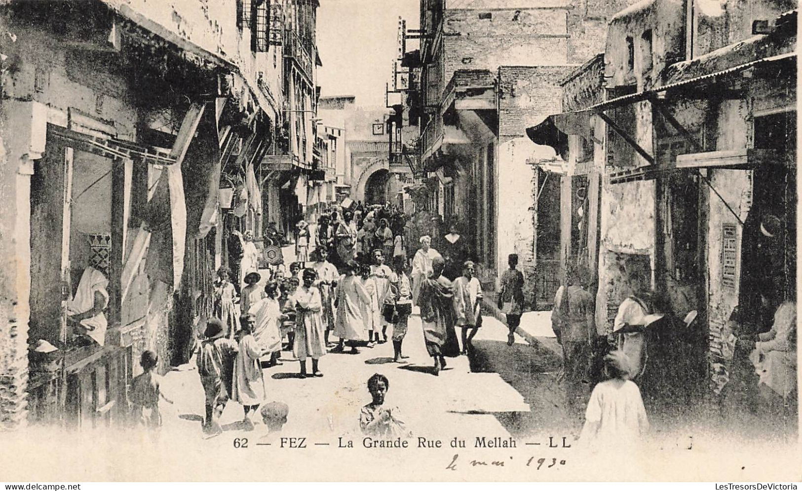 MAROC - Fez - La Grande Rue Du Mellah - Animé - LL - Carte Postale Ancienne - Fez