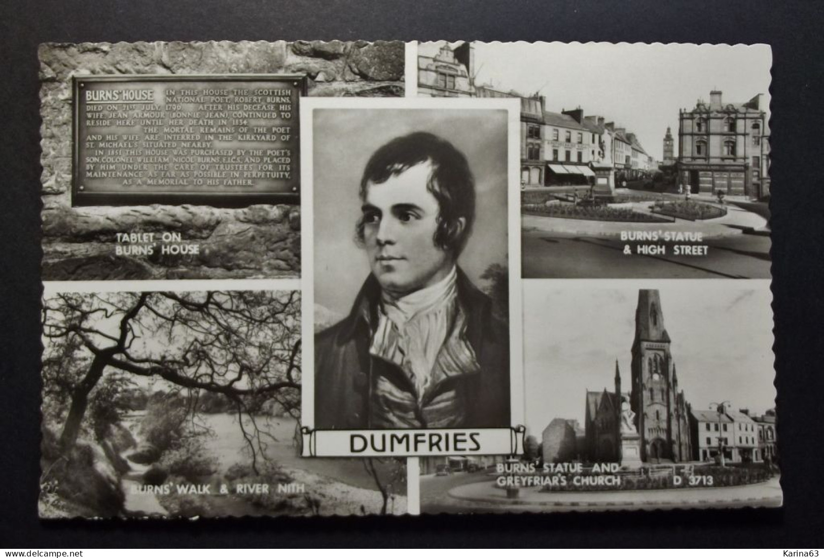 Great Britain - Robert Burns - Glasgow Dumfries - Ayr - Scottish Poet - Valentine's Real Photo - Unused - Ayrshire