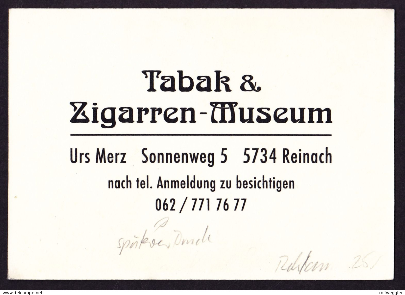 Um 1930 WEBER STUMPEN FLORIDA, 100 Jahre Litho Karte, Menziken. Reklame Karte Keine AK - Menziken