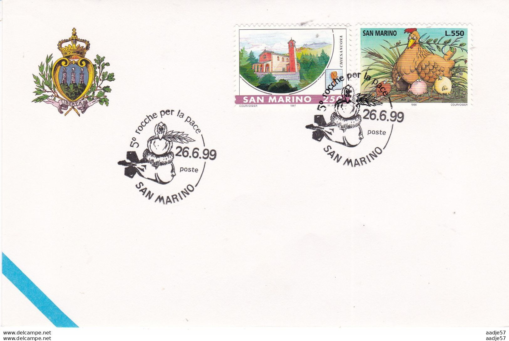 San Marino. 5e Rocche Per La Pace Spec Canc 19-06-1999 - Covers & Documents