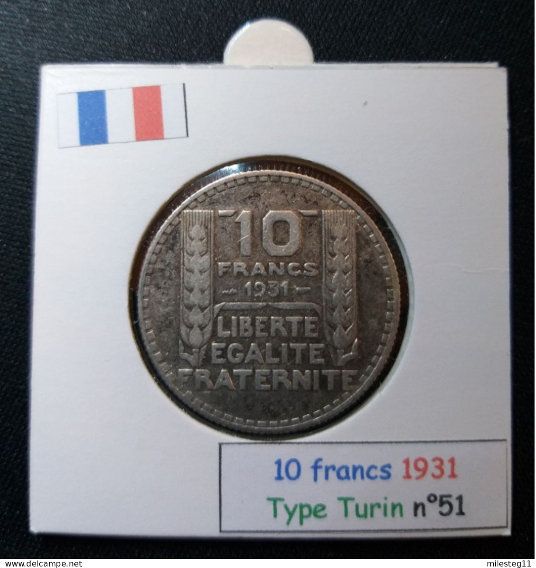 France 1930 10 Francs Type Turin (réf Gadoury N°801) En Argent - 10 Francs