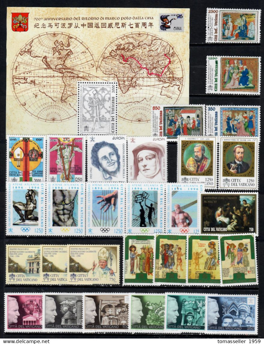 Vatican-1996 Full Year Set- 9 Issues.MNH** - Années Complètes
