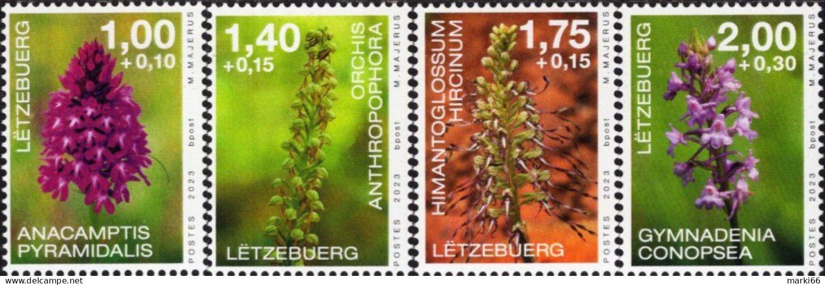 Luxembourg - 2023 - Orchids - Mint Stamp Set With Charity Surcharge - Ongebruikt